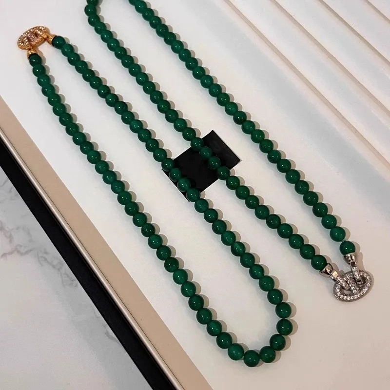 Neue Ankunft 100% Natürliche Grüne Chalcedon 14K Gold Gefüllt Weibliche Perlen Kette Halskette Förderung Schmuck Für Frauen Geburtstag geschenke – Detail 4