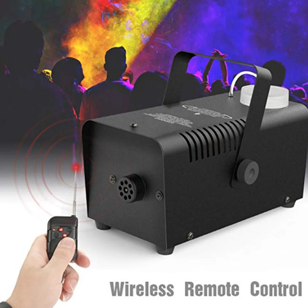 

Mini LED RGB Wireless 400W Fog Smoke Mist Machine Effect Disco DJ Party LED Fogger Smoke Ejector (UK Plug)