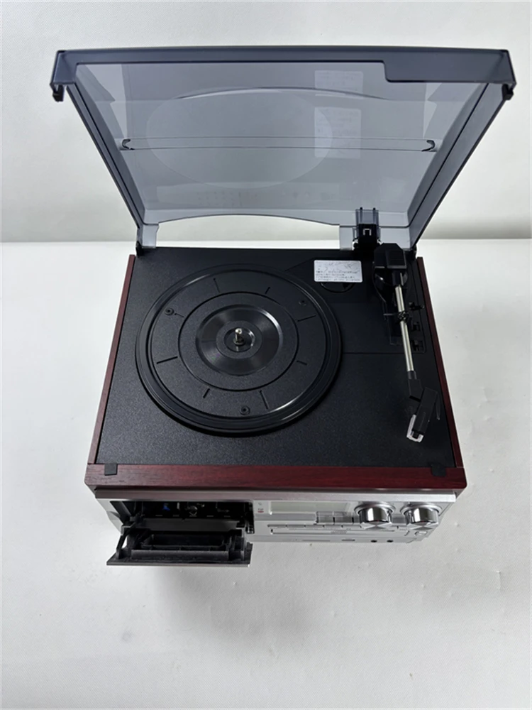 LoopTone-Gravadora de Vinil, 3 Velocidade, Bluetooth, Vintage Turntable, CD e Cassete Player, Rádio AM/FM, Gravador USB, Aux-in, RCA Line-Out