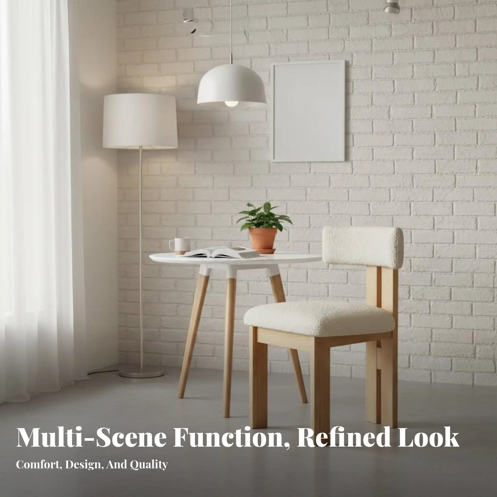 Upholstered Spine Supportrest Wooden Chair Sturdy Wood Frame Household Furniture Minimalist Design Antiabrasion Fabric Pads