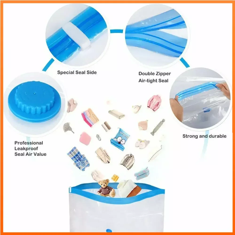 Saco de armazenamento para roupas, Sacos de vácuo para armazenar roupas, Pacote de Compressão a Vácuo, Espaço Blanket Save, Organizador do Saco de