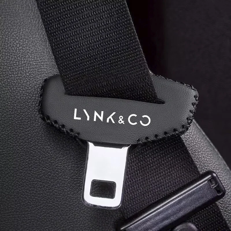 2 uds PU cuero cinturón de seguridad de coche hebilla Clip cubierta Protector antiarañazos funda para Lynk & Co 01 05 09 02 Lynk Co 03 EM-F 06