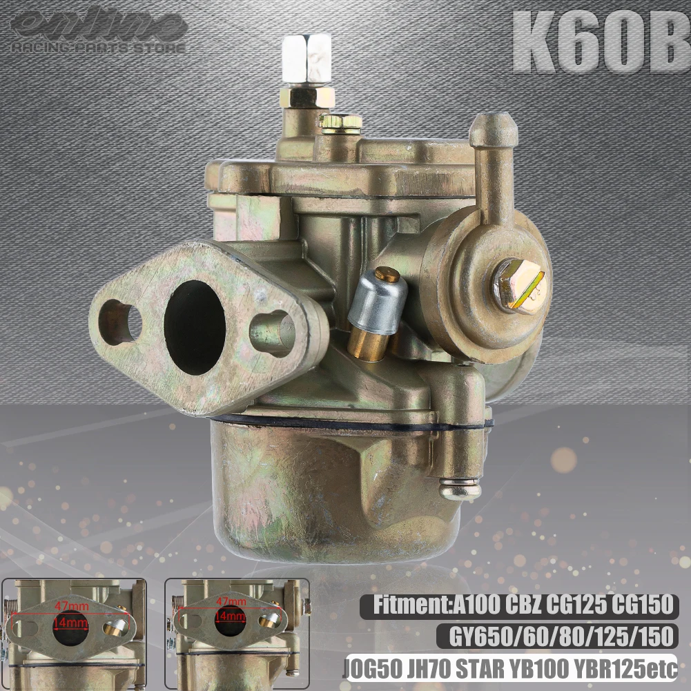 Motorcycle Carburetor K60B For A100 CBZ CG125 CG150 GY650 60 80 125 150 JOG50 JH70 STAR YB100 YBR125 Dirt Pit Bike Motocross