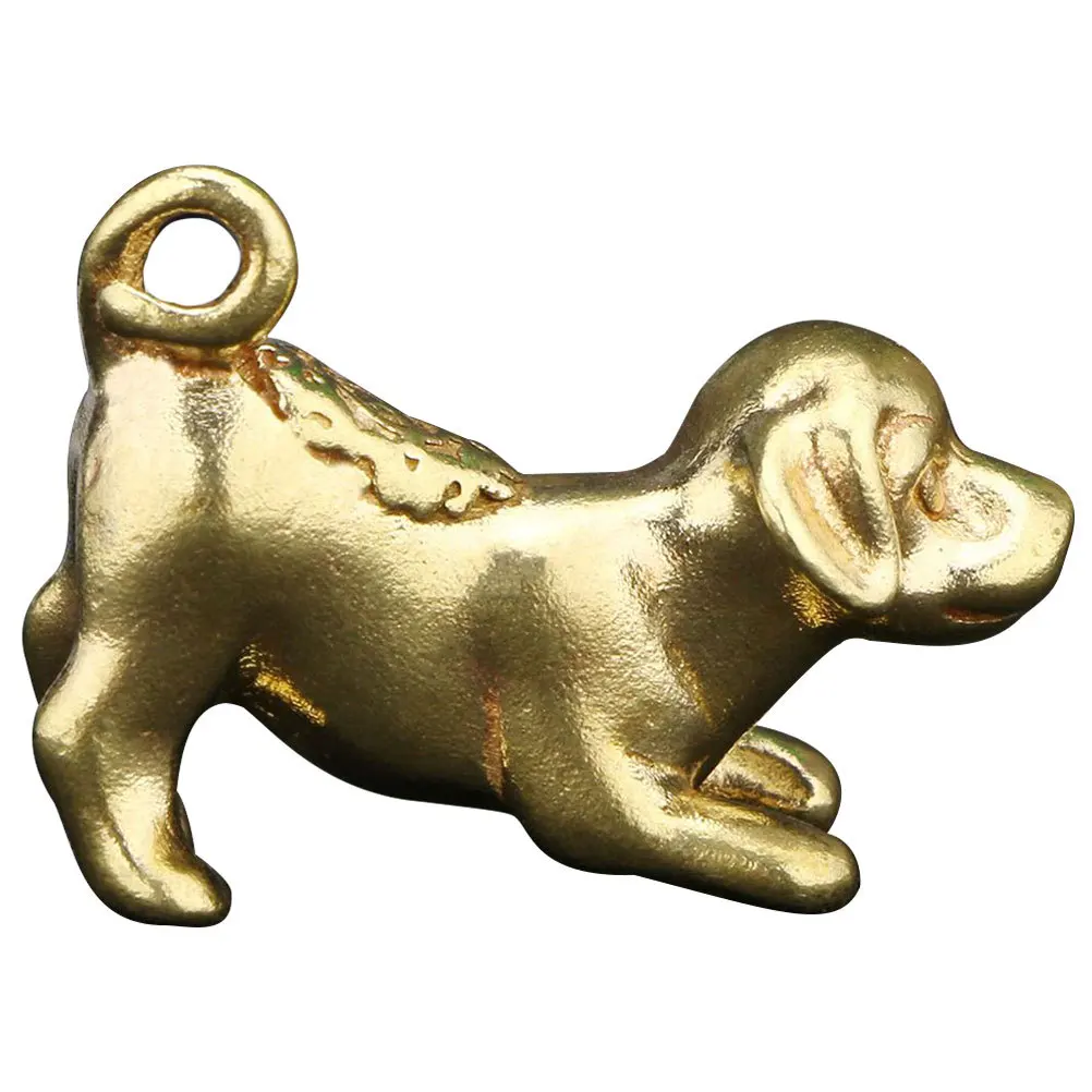 

Exquisite Brass Dog Statue Vintage Desktop Decor Small Animal Paperweight Creative Gift for Home Office Tabletop