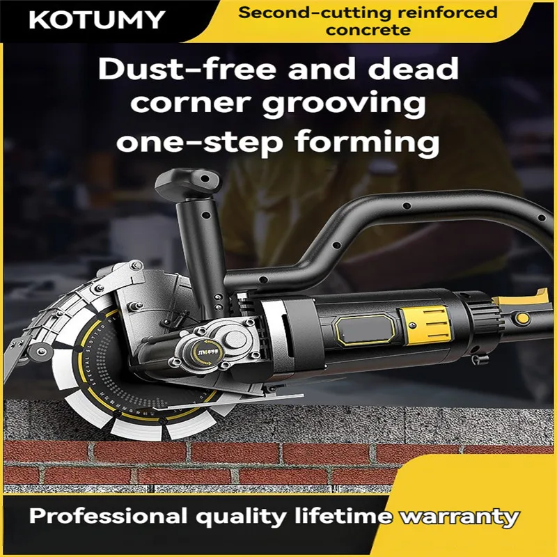 Brushless 195 Single Blade Slotting Machine Wire Box Cutting Artifact Wall Hydro Installation Dust Free Concrete