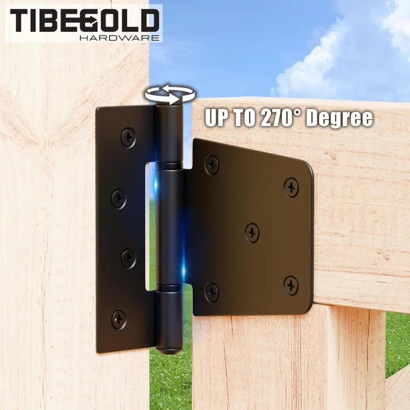 مفصلات بوابة شديدة التحمل مقاس 3-1/2 بوصة، مفصلات أبواب الحظيرة الحديدية السوداء، مفصل حزام البوابة مع براغي طويلة، مفصلات على شكل حرف T، فين خشبي #4