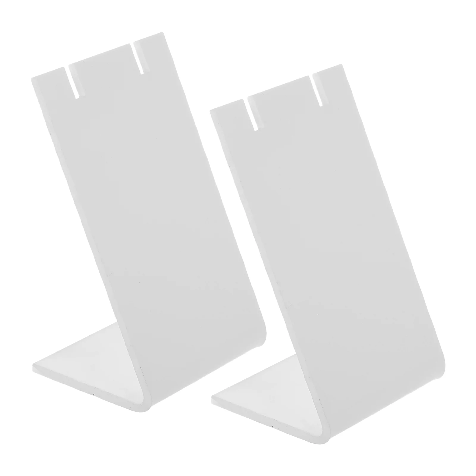 

2 Pcs L Shaped Acrylic Display Stand for Earrings Bracelets White Jewelry Holder Counter Top Showcase Retail Case