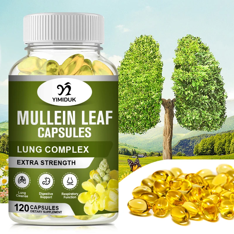 Organic Mullein Leaf Extract Capsule For Lung Cleansing & Liver Detoxification Lug Clears Respiratory Health Deep Sleep Better