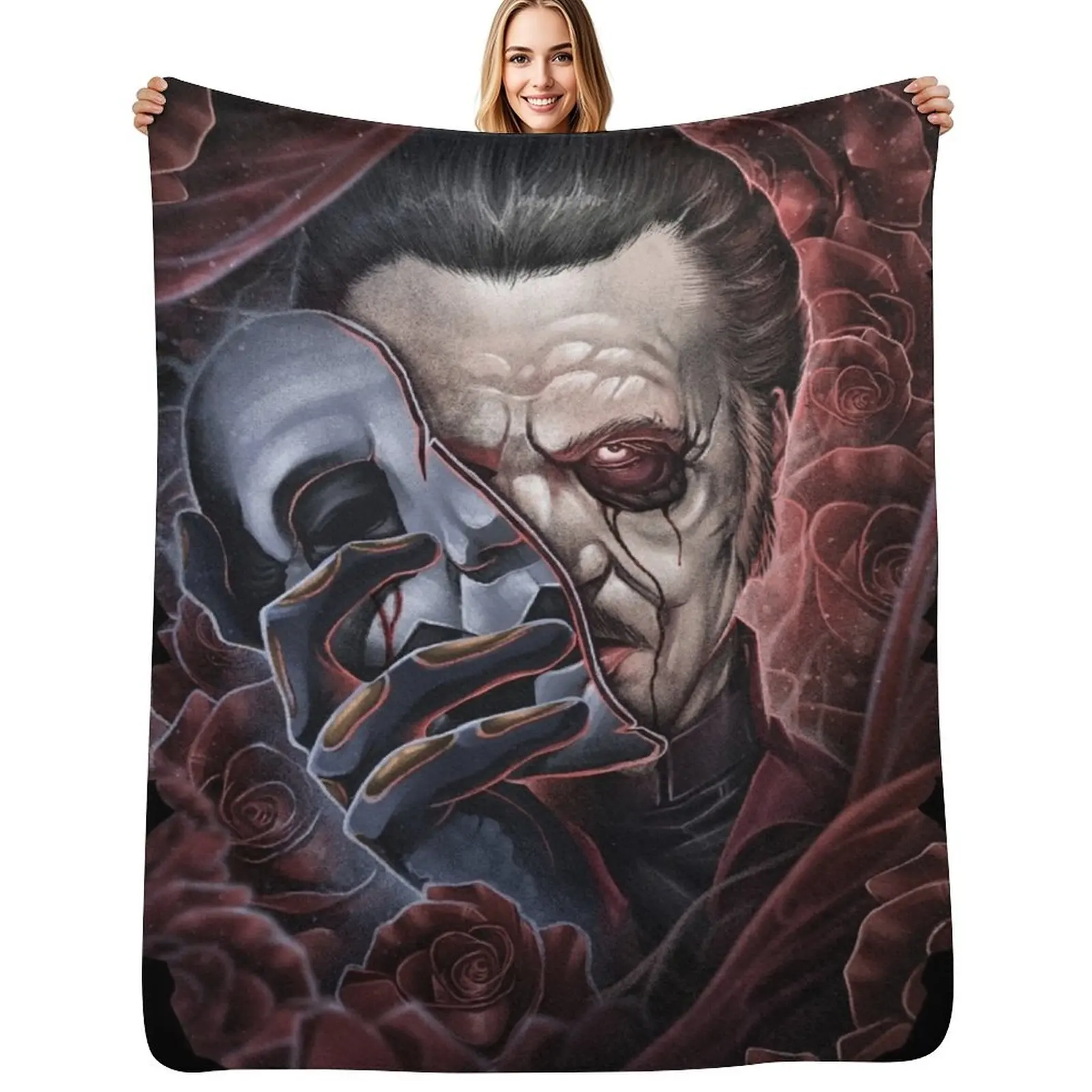 

Masquerade - Cardinal Copia Throw Blanket Warm Flannel Blanket for Couch Chair Bedroom