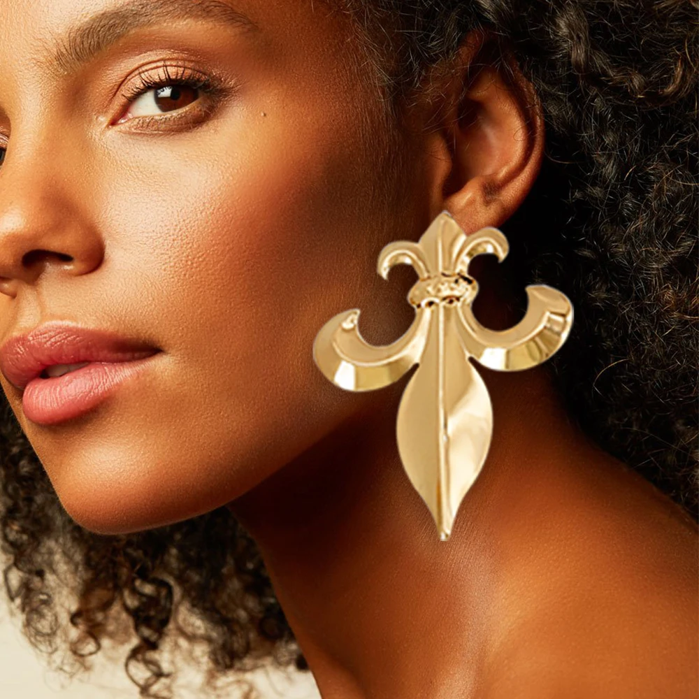 Women Big Drop Earrings Exaggerated Thick Massy Chunky Earrings Sequin Dangle Earrings Ear Stud Gold Wire geometry Hoop Earings