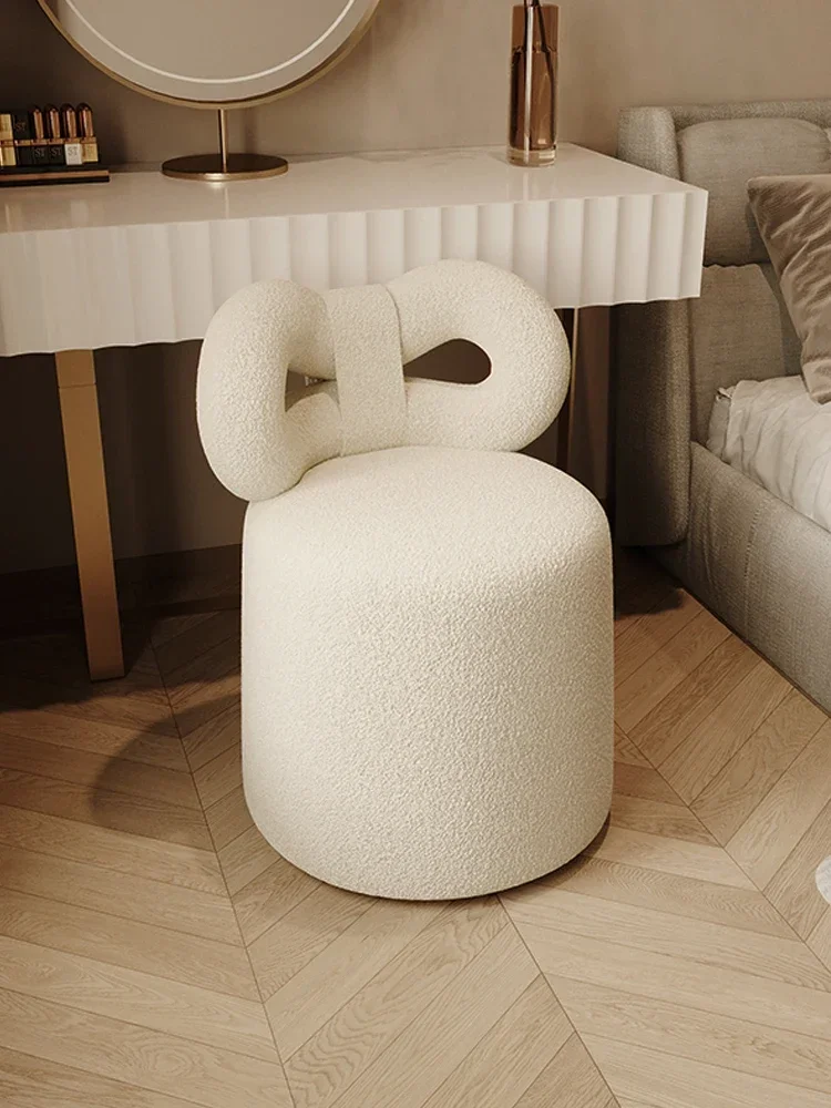 

Bedroom Makeup Chair Luxury Cashmere Bow Living Room Sofa Chair Modern Home Furniture With Backrest Dressing Table Vanity Stools