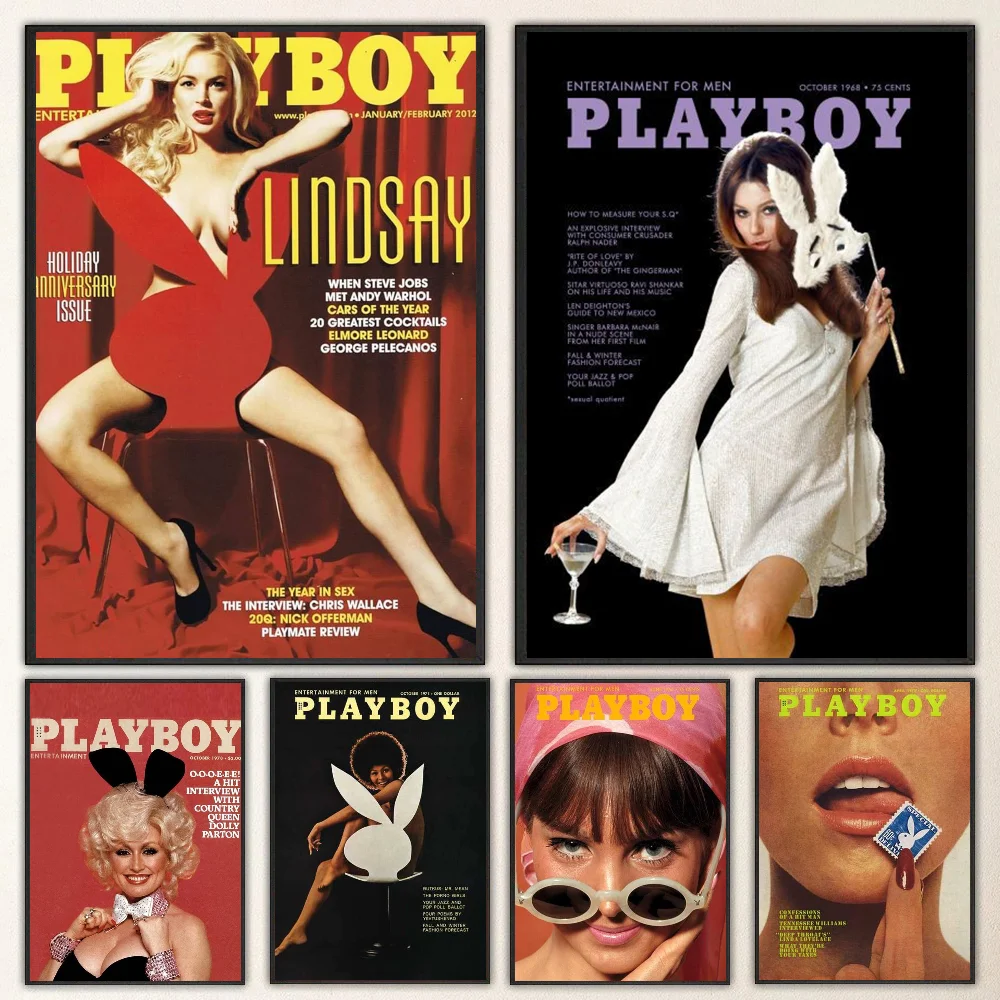 1pc Playboy Poster Self-adhesive Art Waterproof Paper Sticker Coffee House Bar Room Wall Decor