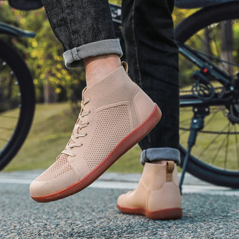 Wide Toe Shoes for Men Mesh Breathable Casual Sneakers Man High Top Outdoor Cycling Sneakers Lightweight Sports Walking Shoes - Image 5