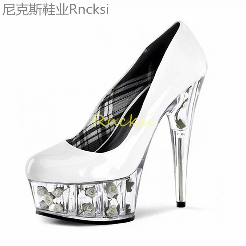 15cm Women's stiletto heel toe leakage new fishmouth ultra-high heel temperament sexy ultra-high heel shoes