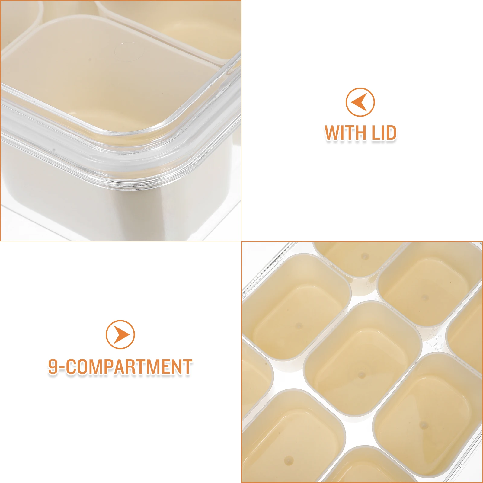 

9-Compartment Dry Fruit Box with Lid Divided Snack Storage Container Dustproof Food Organizer Divided Snack Serving Tray