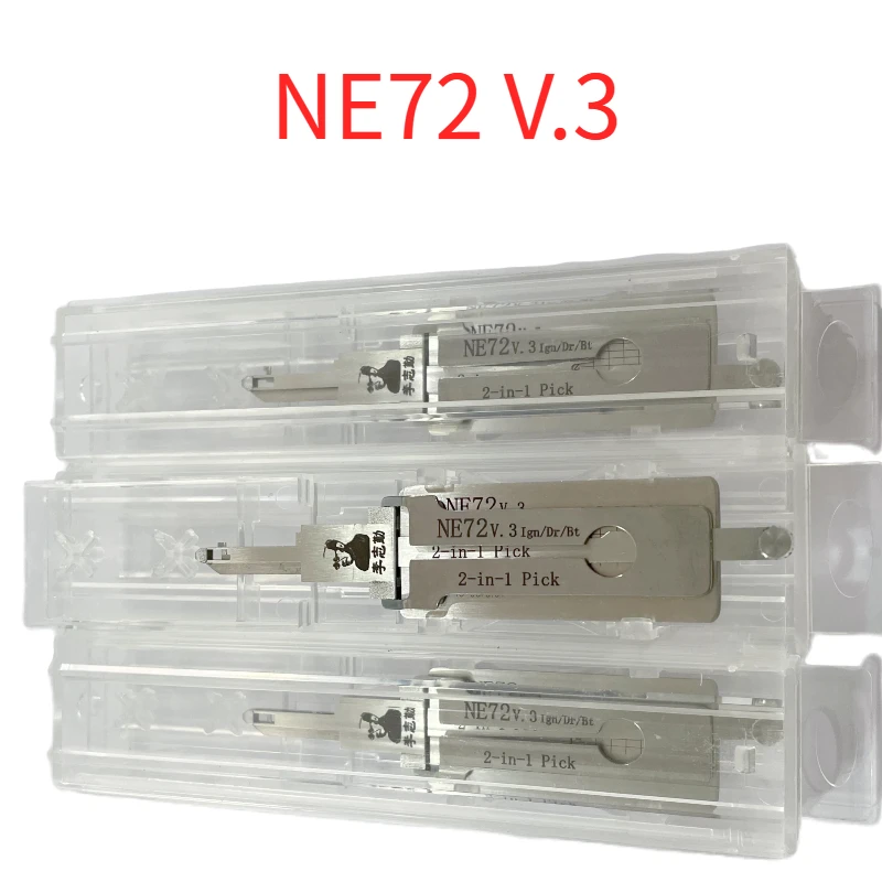 Lishi NE72 V.3 2 in 1 Locksmith Tool Lock Pick Decoder Flat Milling for Peugeot 206 Models