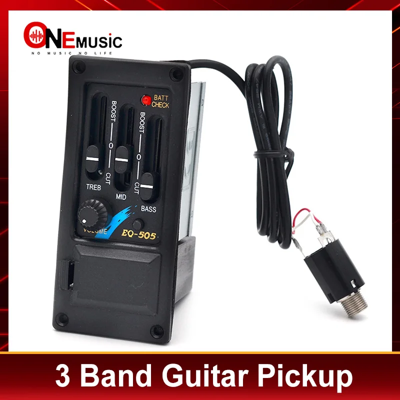 

10Set 3 Band Right Hand Acoustic Guitar EQ Equalizer Preamp Amplifier Guitar Pickup with 6.5MM Output Black Guitar Part