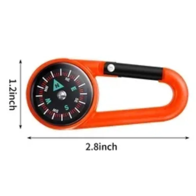 Mini Lightweight Compass, Portable Carabiner Keychain Compasses, Outdoor Camping Tool, Mountaineering Tourism Survival Equipment