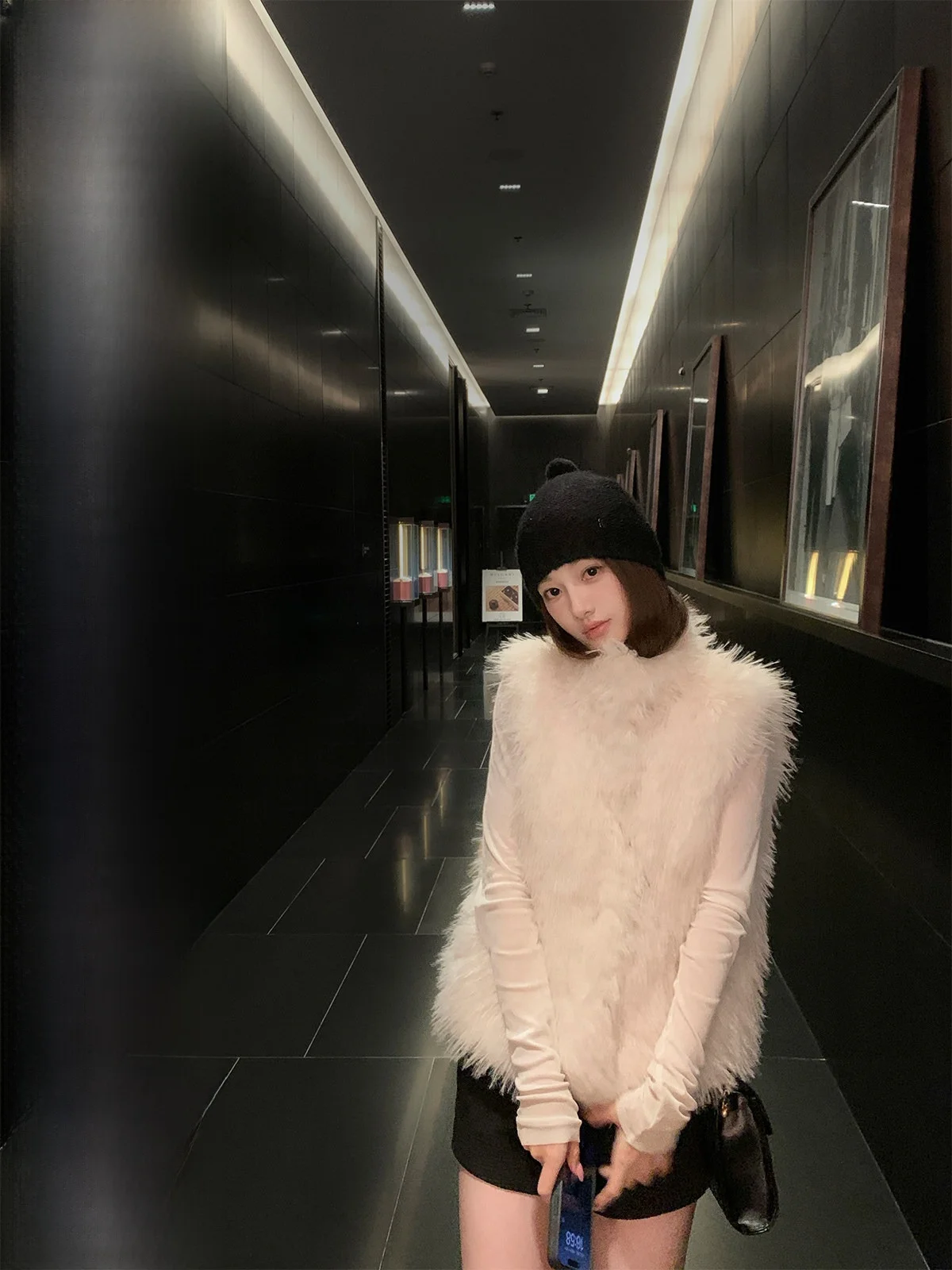 

Chestnut Bankelili Women's Autumn Winter Vest Warm Stand Fit Polyester Fiber Coat Fem Commute Sle Long Sve