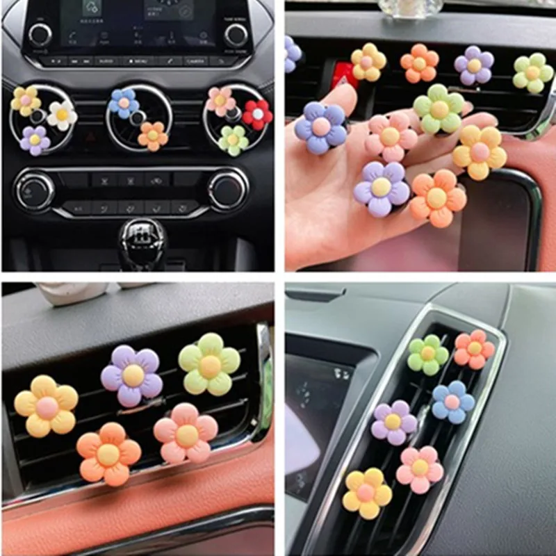 Car Air Freshener Flower Car-styling Perfume Natural Smell Air Conditioner  Aromatherapy Clip Decoration Car Accessories