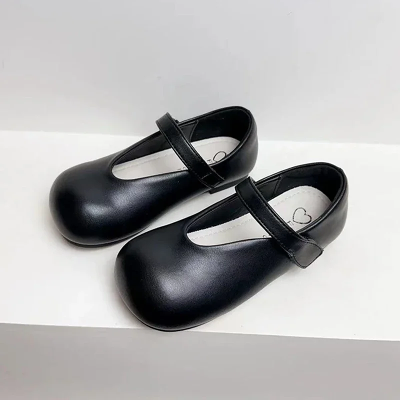 Brand 2025 Flats Shoes For Kids Girs Patent Leather Simple Solid Wide Toe Spring Dress Shoes For Children Women,Mary Jane Shoes