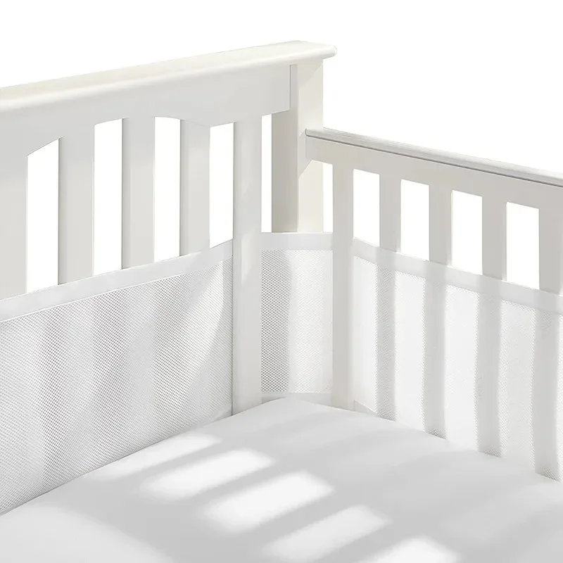 Breathable Mesh Bed Liner Baby Cot Fence Cotton Railing Thicken Bumper One-piece Crib Around Protector Baby Room Decor