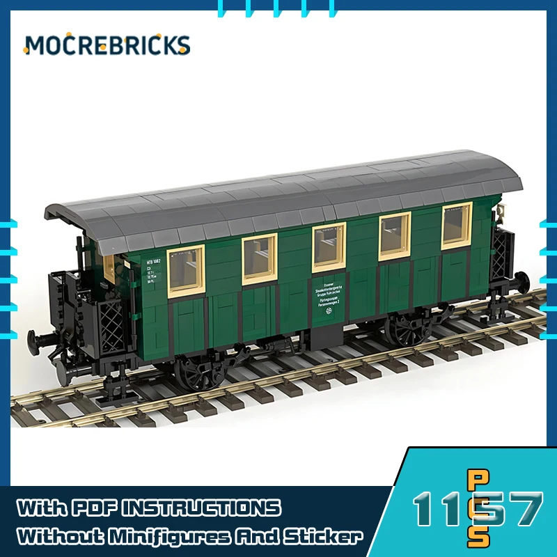 MOC-158440 Two-axle Passenger Car Building Blocks Urban Transport Carriage Model Mini Bricks Toy Children's Birthday Gift