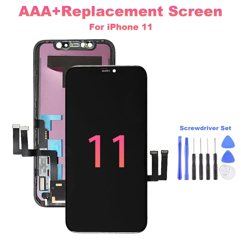 

AAA+LCD Incell Screen For Iphone 11+Screwdriver Set LCD Display Replacement Digitizer Assembly No Dead Pixel Screen