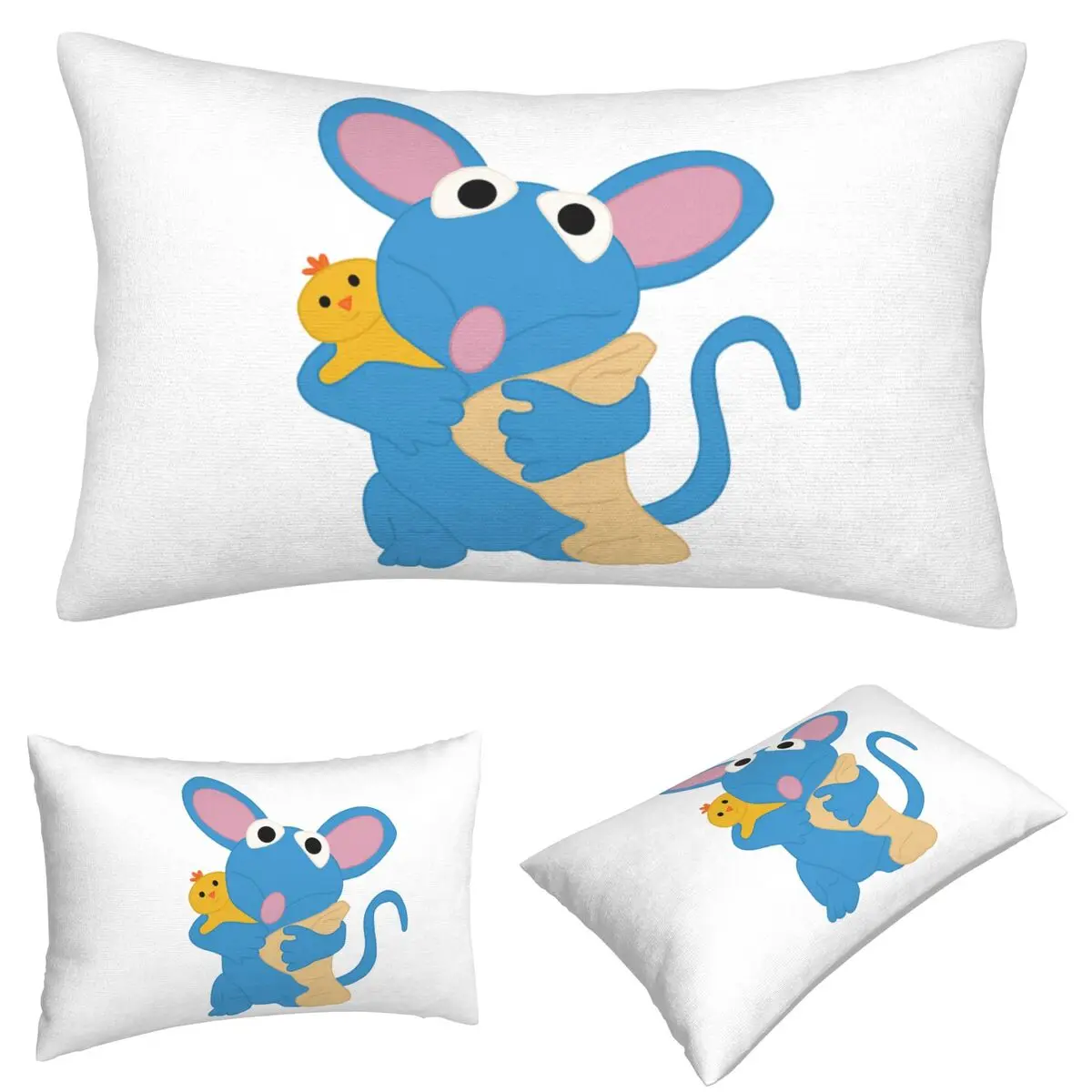 Tutter-funda de almohada rectangular con oso en la gran casa azul, funda de cojín decorativa para dormitorio, cama, almohada cómoda para el hogar