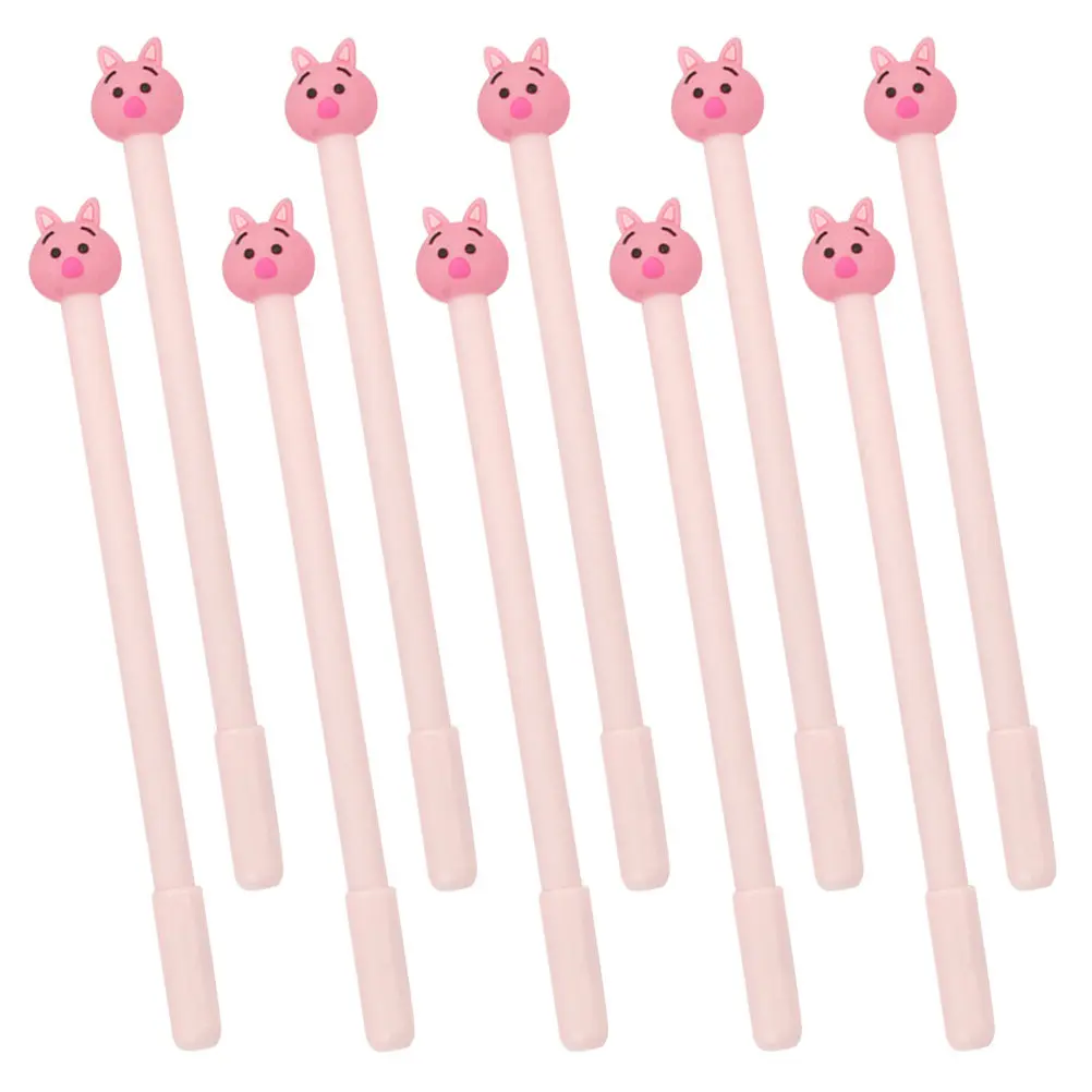 

10 шт., розовые, белые гелевые ручки с рисунком свиньи, 0,5 мм, тонкий наконечник, для письма, рисования, школьные канцелярские принадлежности, креативные милые канцелярские принадлежности для школы и офиса, подарок на день рождения для детей