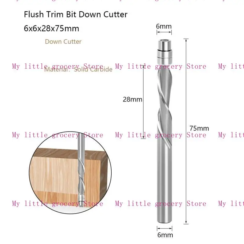 D5BD-Router-Bit-Profilerstellung auf-spinn-down-Spinning-Verbindung Trimmschneider 1/4 Shank Endmühle Feste