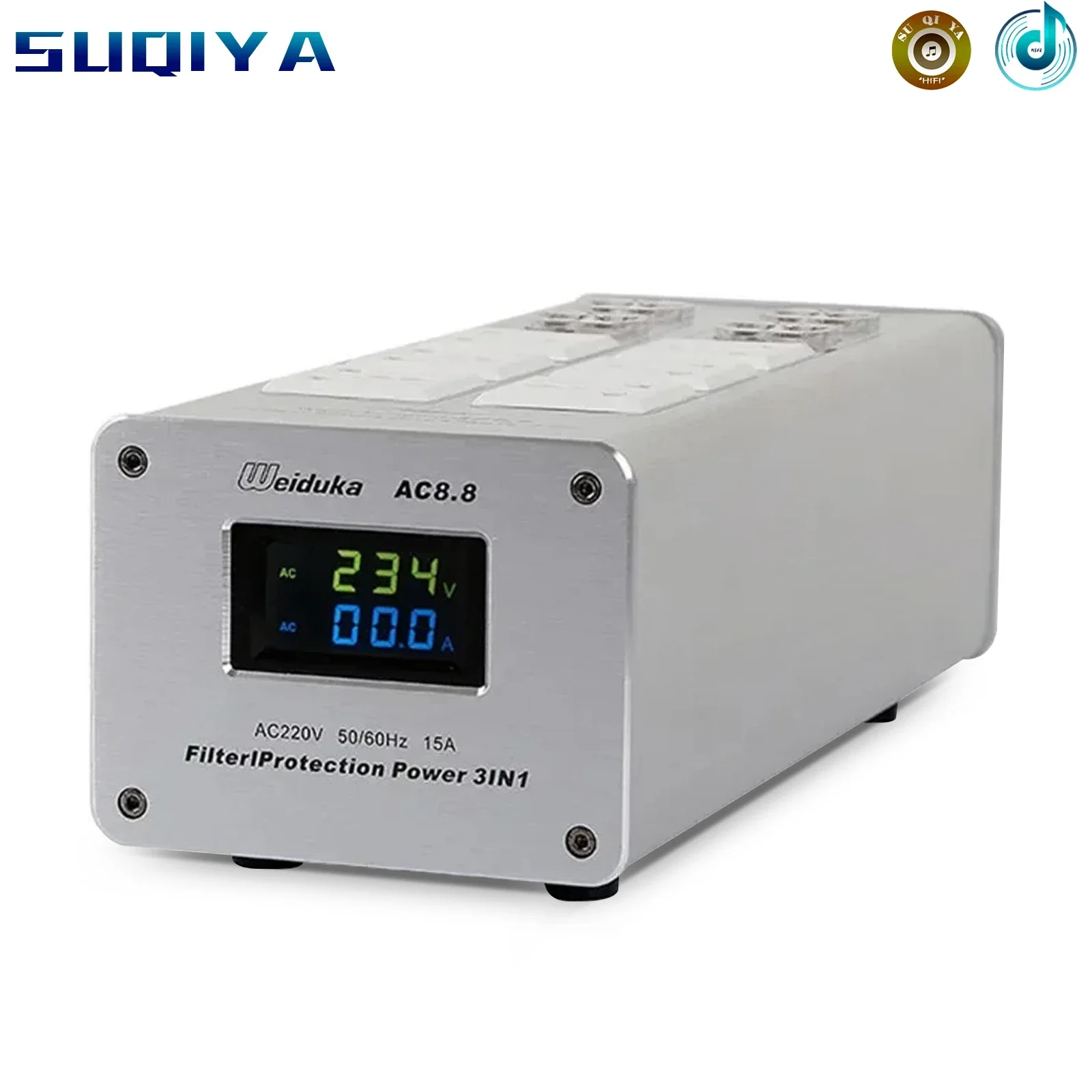 

Power filter Audio noise filter AC 3000W 15A LED digital display lightning protection power socket