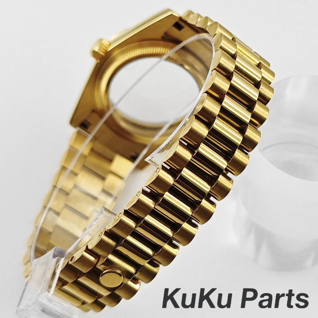 الذهب الرئاسية سوار NH35 36 مللي متر/40 مللي متر الياقوت ساعة كريستال الحال بالنسبة NH34 NH35 NH36 NH38 NH70 NH72 PT5000 ETA2824 حركة