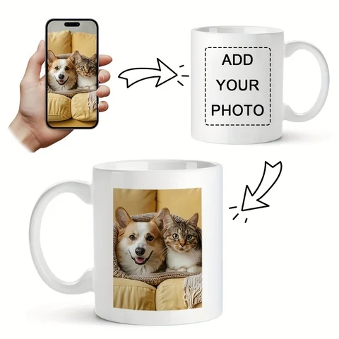 Customized Personalized Mug 1Pc, Upload Your Image. Suitable for Mother's Day, Father's Day, Valentine's Day, Christmas, Birthdays, Parties, and Other Holiday Gifts. Best Drinkware for Cafes and Restaurants