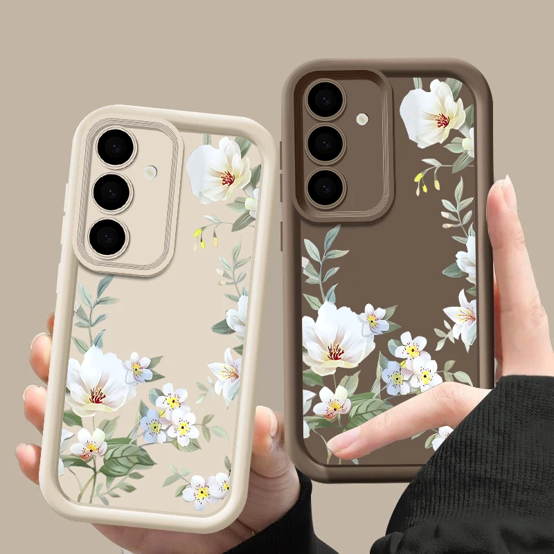 Flowers Case For Samsung Galaxy S25 S23 S24 S22 Ultra S21 Plus S20 FE A56 A55 A54 A53 A52 A35 A36 A34 A14 A15 A16 5G Soft Cover