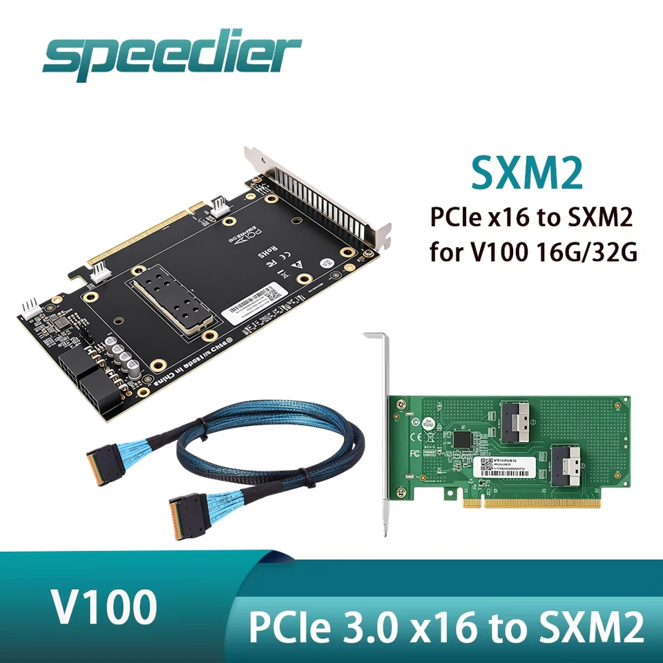 SPEEDIER PCIe 3.0 x16 to SXM2 Adapter for NVIDIA Tesla V100