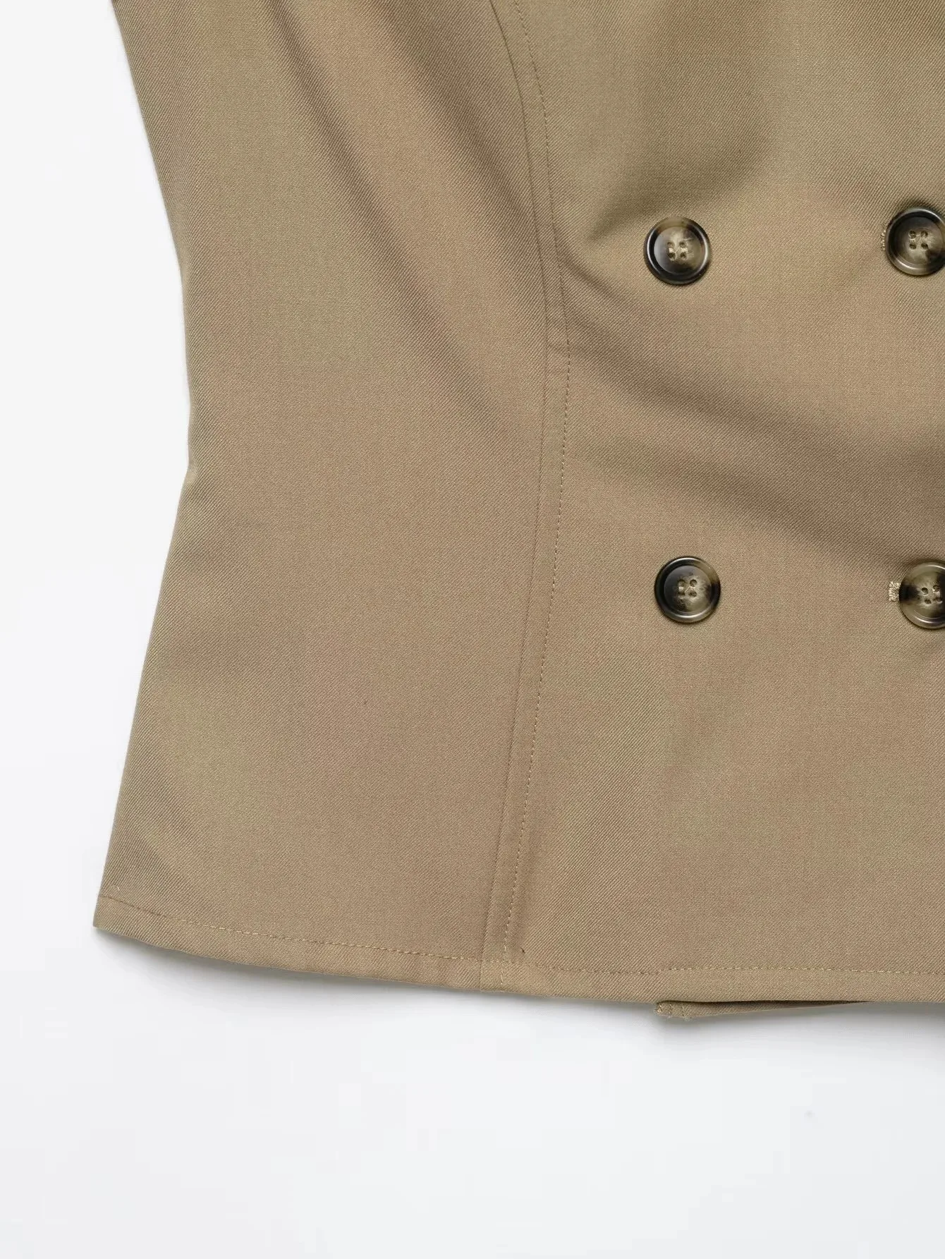 Damen Doppelreihige Bluse 2026 Sommer Kurzarm Umlegekragen Slim Fit Knopfleiste Hemd Elegante Büro-Damen Oberteile – Detail 10