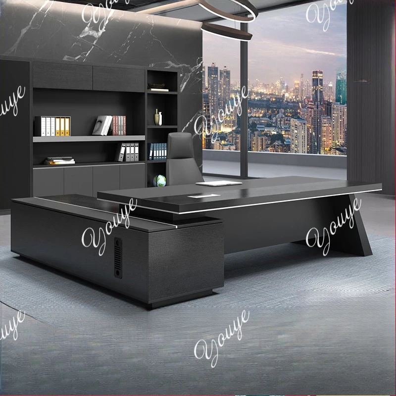 Workstation Large Storage Office Desk Work Chair Set Executive Reception Organizer Table Study L Shaped Escritorio Furniture