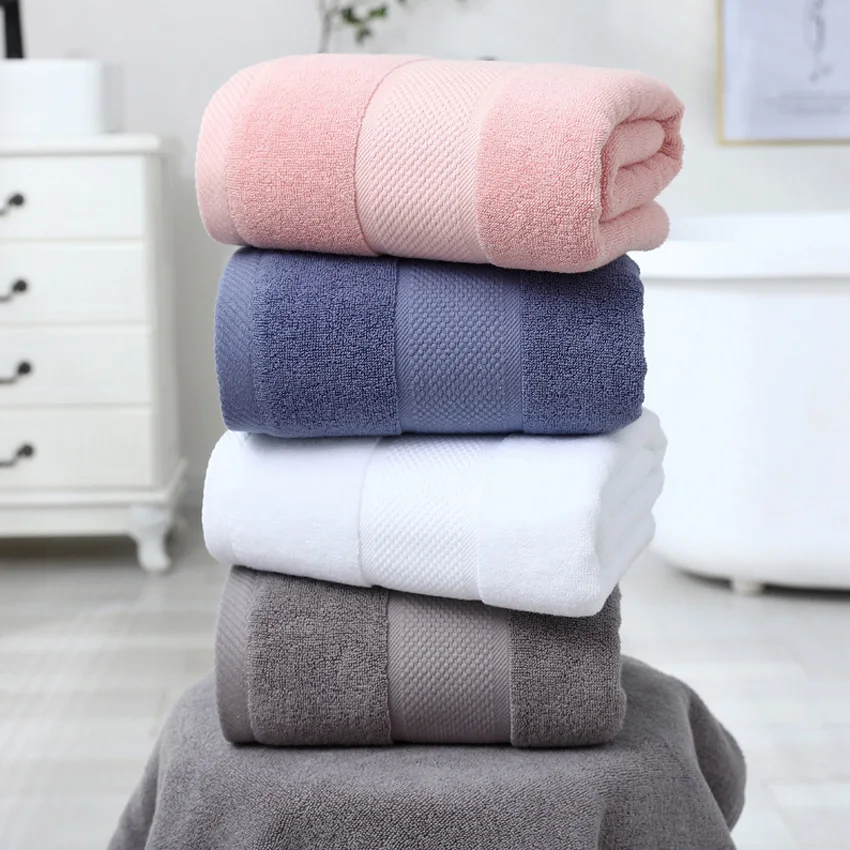 

Large Thick Cotton Bath Towel Soild Color Face Shower Towels for Adults Kids Strong Absorbent Quick Dry Bathroom Spa Sport Towel