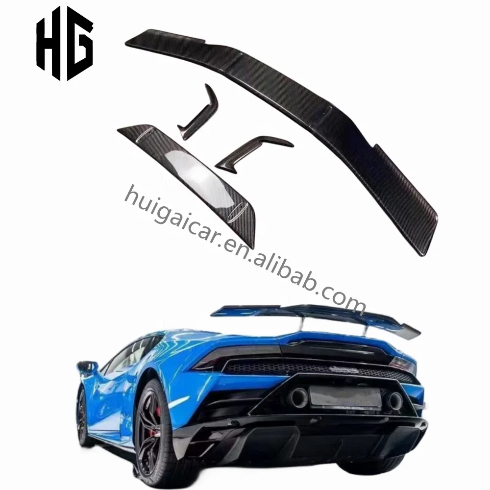 N Style Carbon Fiber Trunk Rear Spoiler Auto Parts for Lamborghini Huracan LP610 LP580 EVO Novitec Rear Wing