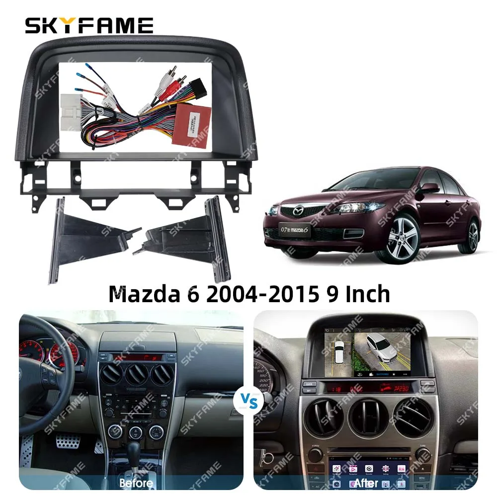 SKYFAME Car Frame Fascia Adapter Android Radio Audio Dash Fitting Panel Kit For Mazda 6 Atenza