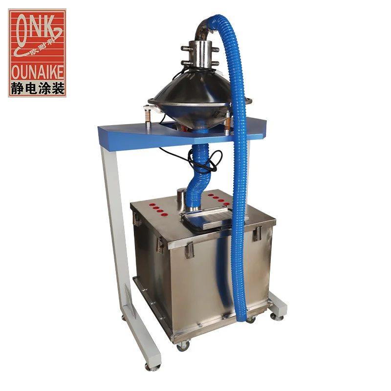 Industrial Automatic Powder coating Vibration Sieving Machine with big hopper tank bucket for auto line