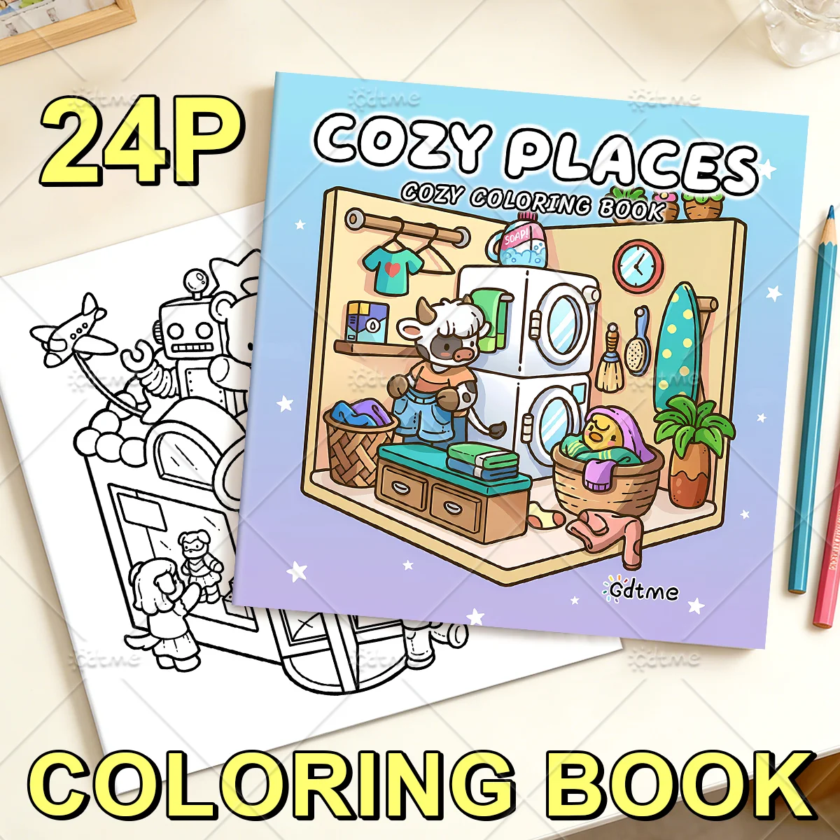 COZY PLACES Bold-easy Patterns Coloring Book for Adults Cute Drawing Book Perfect Gift for Party and Birthday