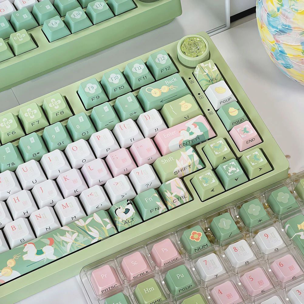 

Новые кейкапы «Галопируя сквозь весенний бриз», 120 клавиш, профиль Cherry, PBT Double-Shot, 5-сторонняя сублимационная печать, износостойкие