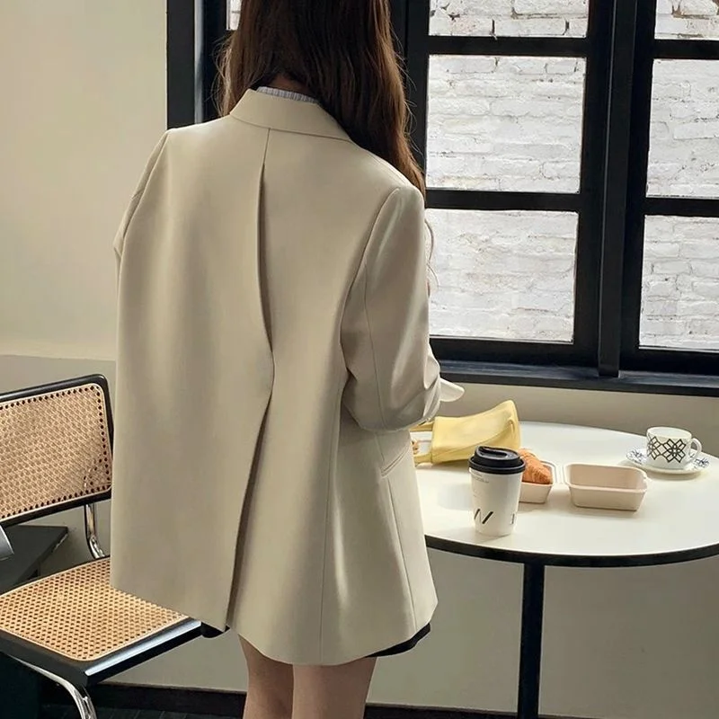 

plus Size 300 Pou Women's Suit Jaet Ba Split Autumn Versatile High-End Feel Korean Sle Loose Fit Long Sve Button up