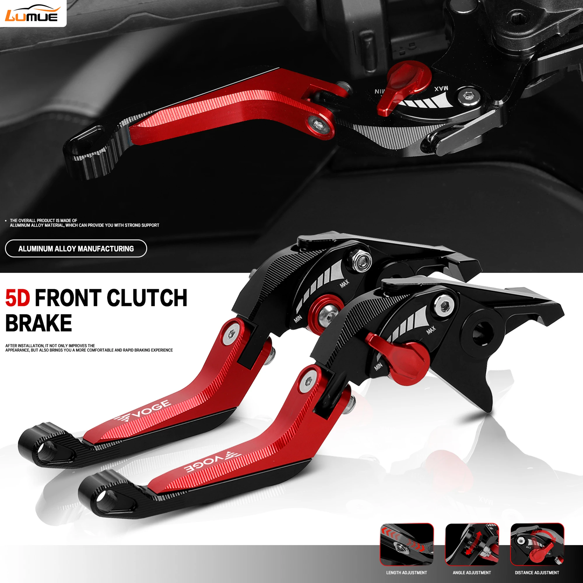 

For LONCIN VOGE 500DS 500R 650DS Motorcycle 5D Adjustable Extendable Brake Handle 500 DS 650 DS 500 Folding Clutch Brake Lever