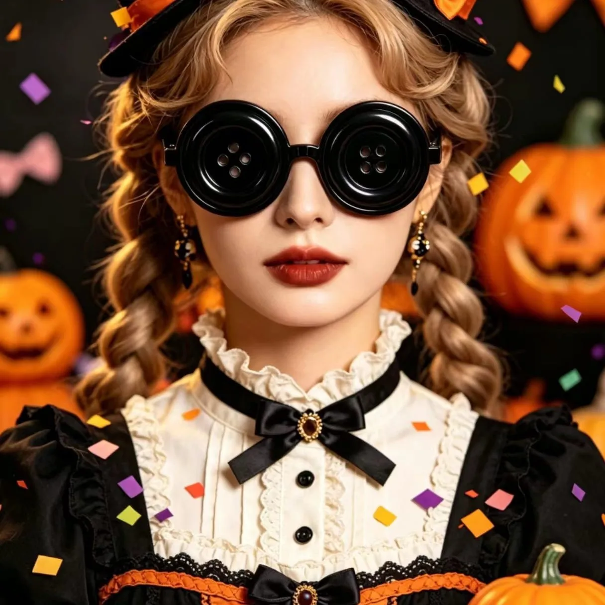 Anime Caroline Button Eyes Glasses Halloween Vintage Button Eye Glasses Fancy Dress Xmas Gifts Fans Collection 1pc 3pcs 6pcs