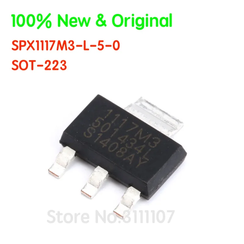 10PCS/LOT SPX1117M3-L-5-0  SOT-223 SPX1117 SPX1117M3  TR Regulator LDO 5V 0.8A  IC Chip 100% New & Original