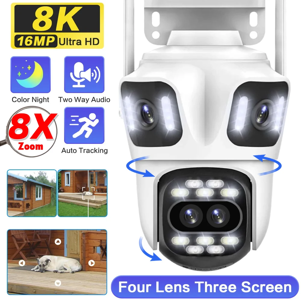 icsee camera de vigilancia wifi cameras cctv sem fio inteligente lens ptz ip ao ar livre 8k screen auto tracking 16mp 01