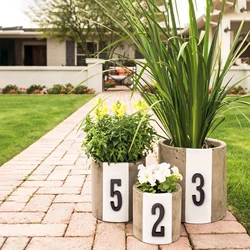 1pc 101mm Metal House Number Outdoor 4 inch Self Adhesive Numbers Zinc Alloy Apartment Door Numbers Mailbox Stickers #0-9